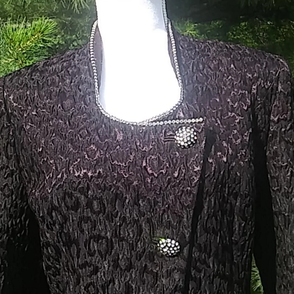 Vintage Moshita Couture Embroidered Jacket W/Rhinestone Accents - Picture 2 of 13